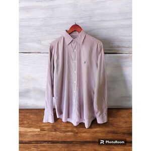 Polo Ralph Lauren Men’s Burgundy & White Check Long Sleeve Button Down Shirt